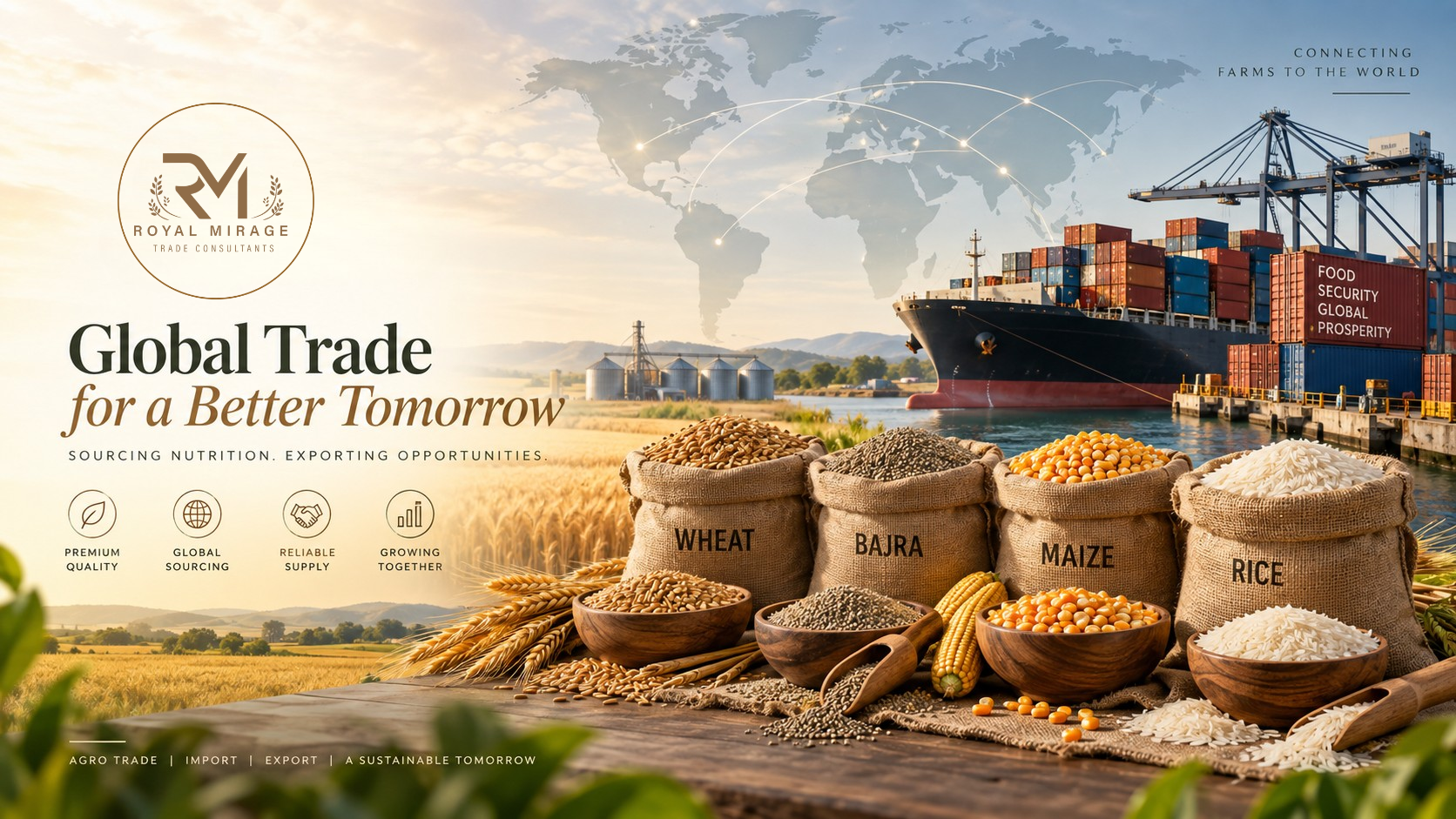Royal Mirage Food Grains — Global Trade for a Better Tomorrow: wheat, bajra, maize and rice